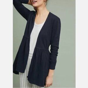 Anthropologie t.la Biera Oversized Longline Black Cotton Cardigan Sweater L